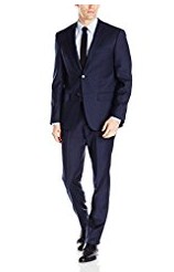 DKNY Men's Dominic Single Breasted 100% Wool Two Button Notch Lapel Slim Fit Suit