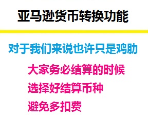 亚马逊开通货币转换功能，对于我们来说也许只是鸡肋